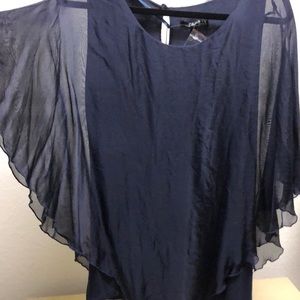 NWT! Charlie B Collection Navy Blue Top  M